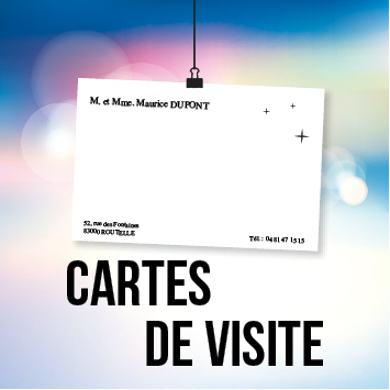 Documents administratifs  Cartes de visite (particulier)  